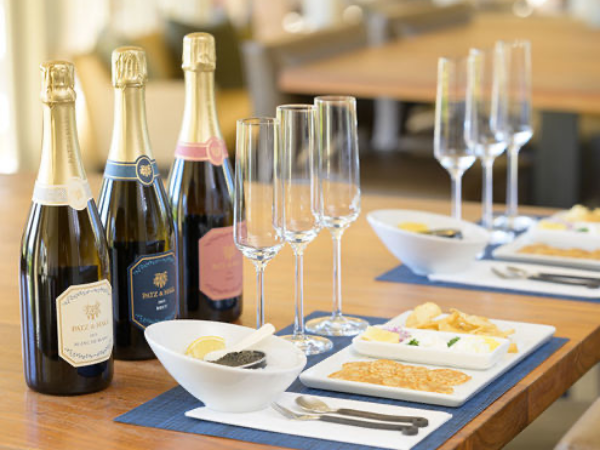 Sparkling Wine & Caviar at Patz & Hall tasting room 