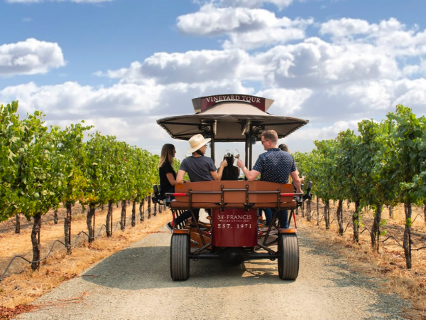 Tour de St. Francis on a pedal trolley while you sip 