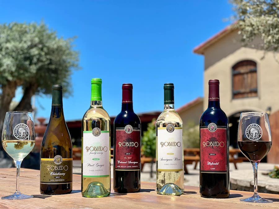 Some of the many wines from Robledo Family Winery 