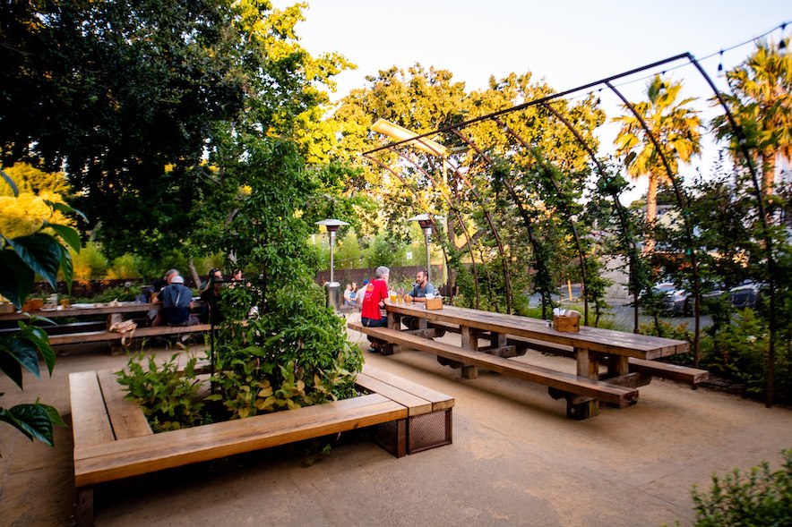 Large patio at Handline in Sebastopol