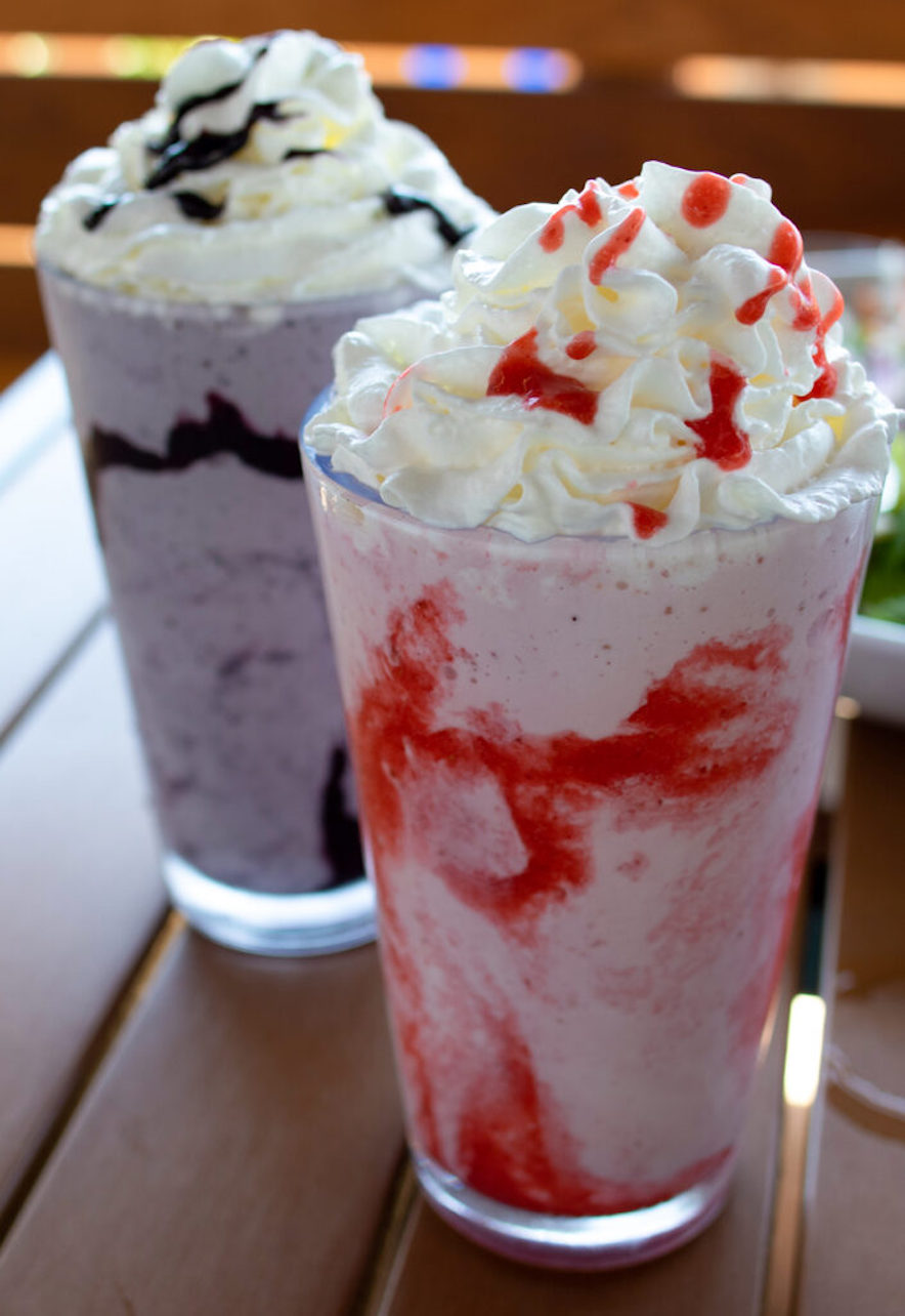 Strawberry and blueberry milkshakes at Delicious Dish—Photo by Heather Irwin