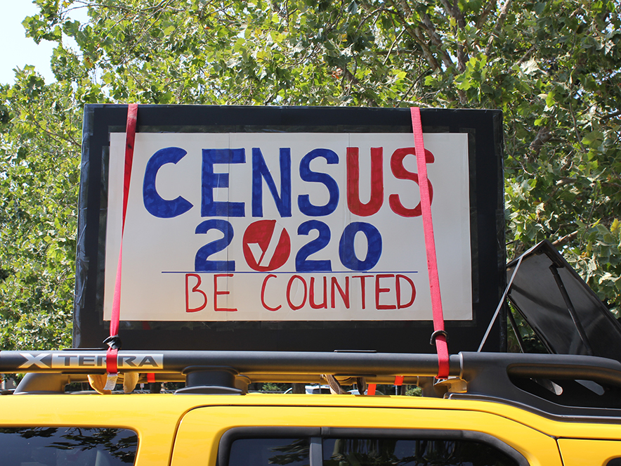 Image of car with pro-census sign