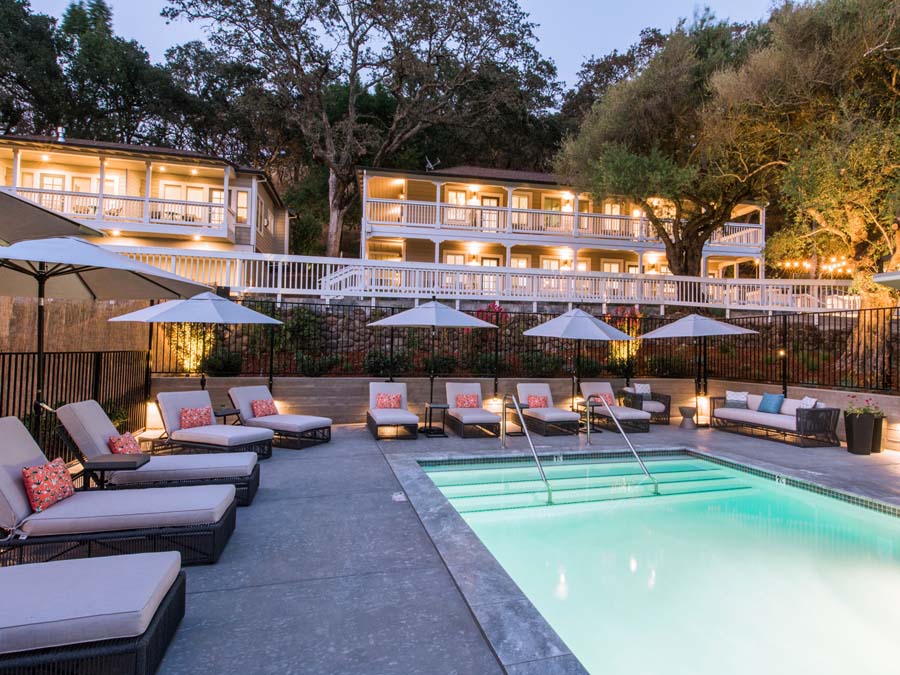 Lounges surround the pool