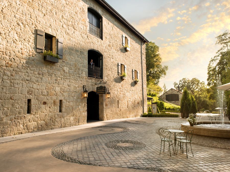 The stone courtyard at Buena Vista Winery