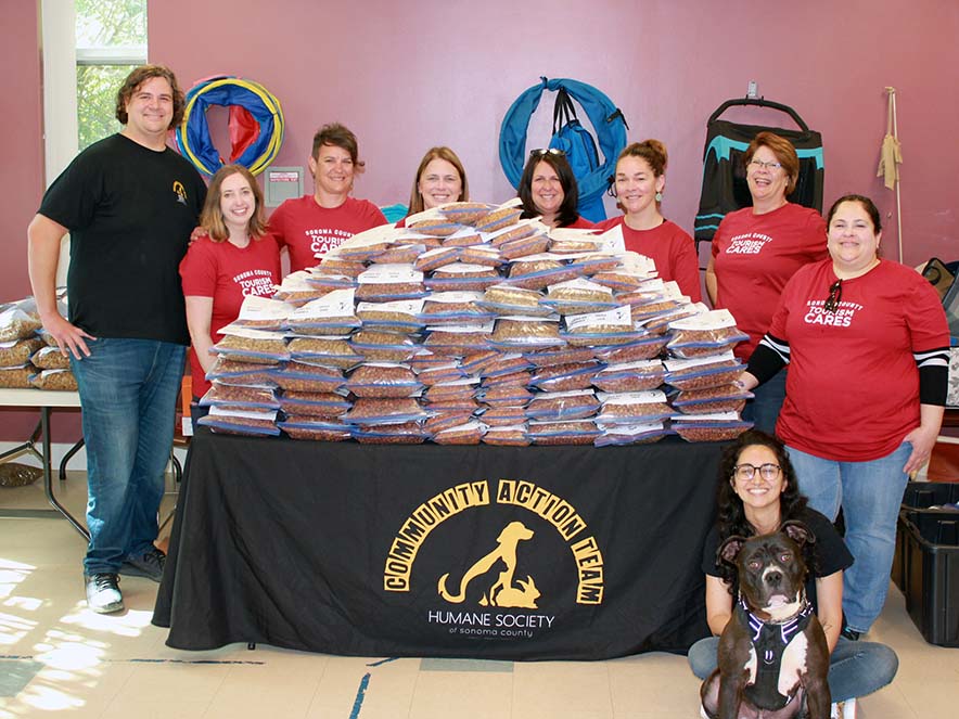 Image of Sonoma County Tourism Cares volunteers at the Humane Society of Sonoma County's Santa Rosa campus.