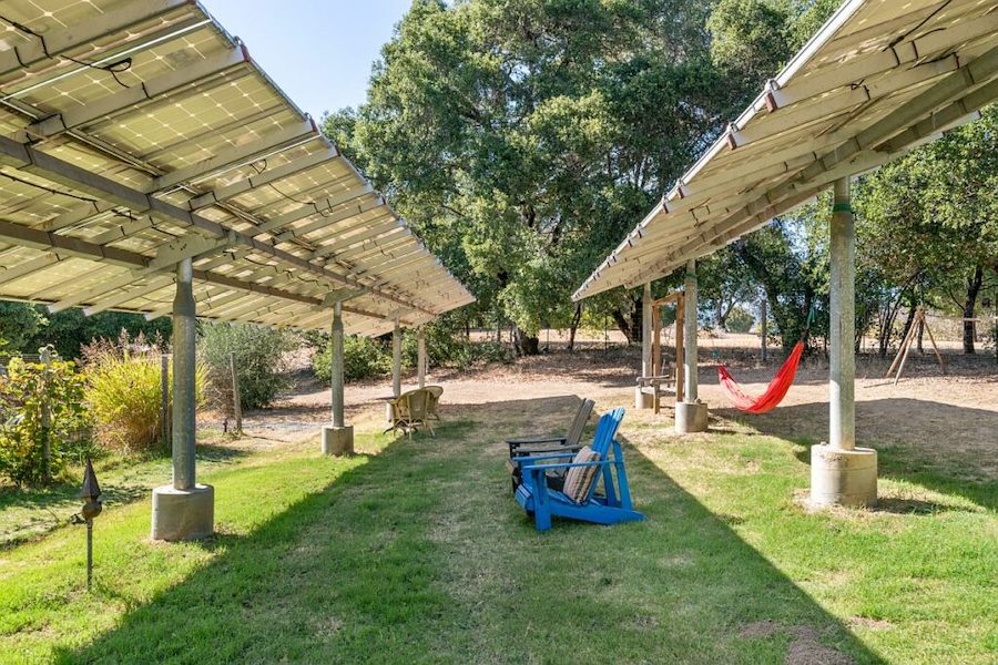 Solar arrays power the electricity at Mine + Farm 