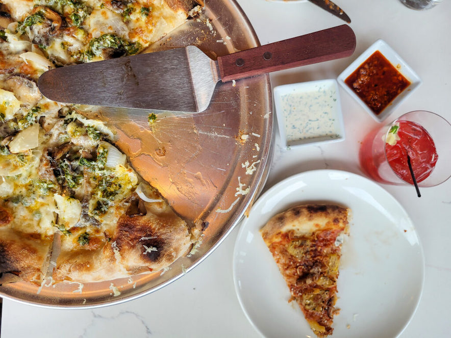 Mushroom Mycopia pizza at Sonoma Pizza Co. in Forestville—Photo by Heather Irwin