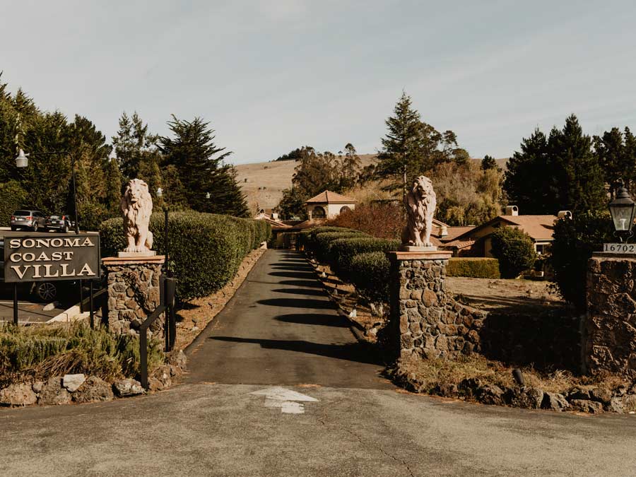 The grand entrance to the villa