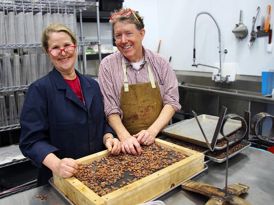 Chefs Jeff and Susan Mall of Volo Chocolate, Courtesy of Heather Irwin