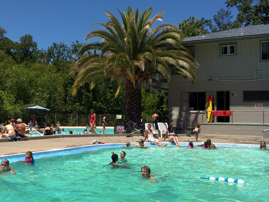 People swim in the pool at Morton's Warm Springs in Sonoma County