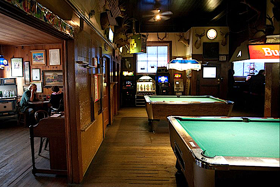 Pool tables at the Casino Bar & Grill 