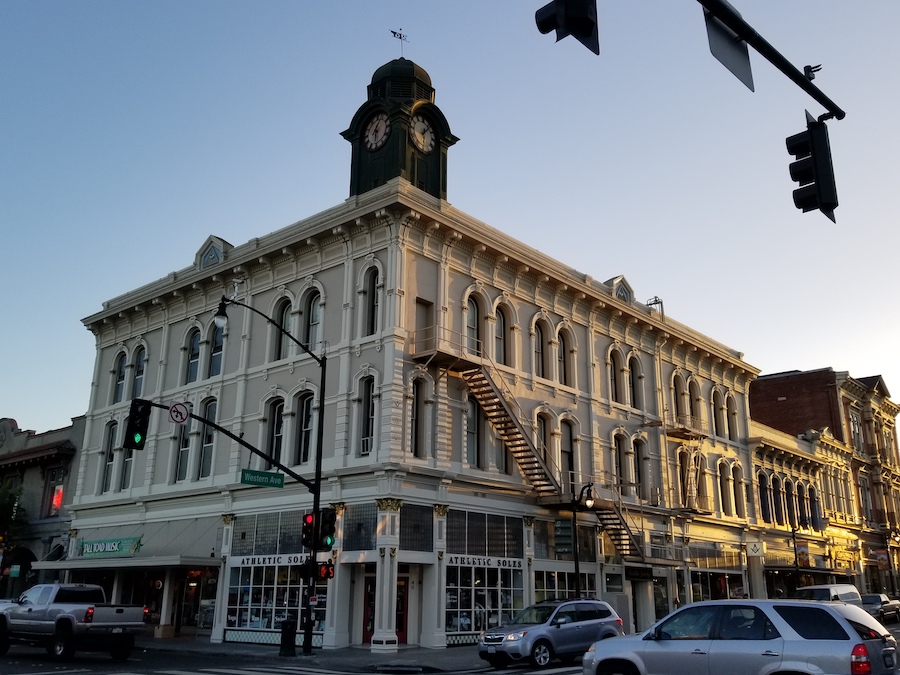 The corner of Petaluma Blvd. and Western Ave. in Downtown Petaluma