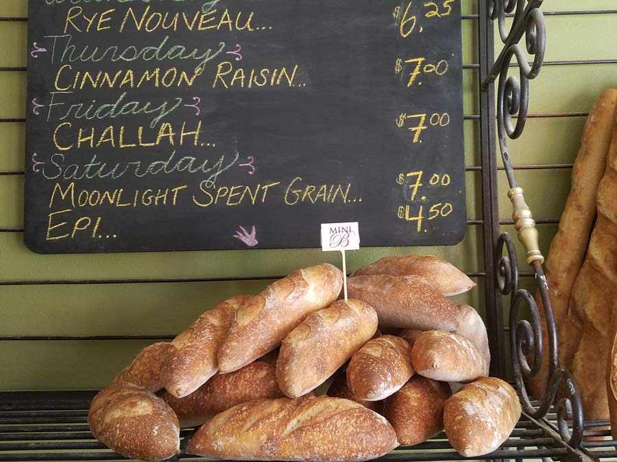 Fresh baguettes for sale at Nightingale Breads, Forestville