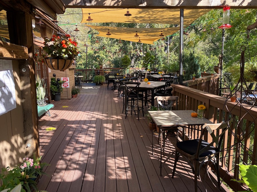 Garden deck at The Mill at Glen Ellen in Sonoma County