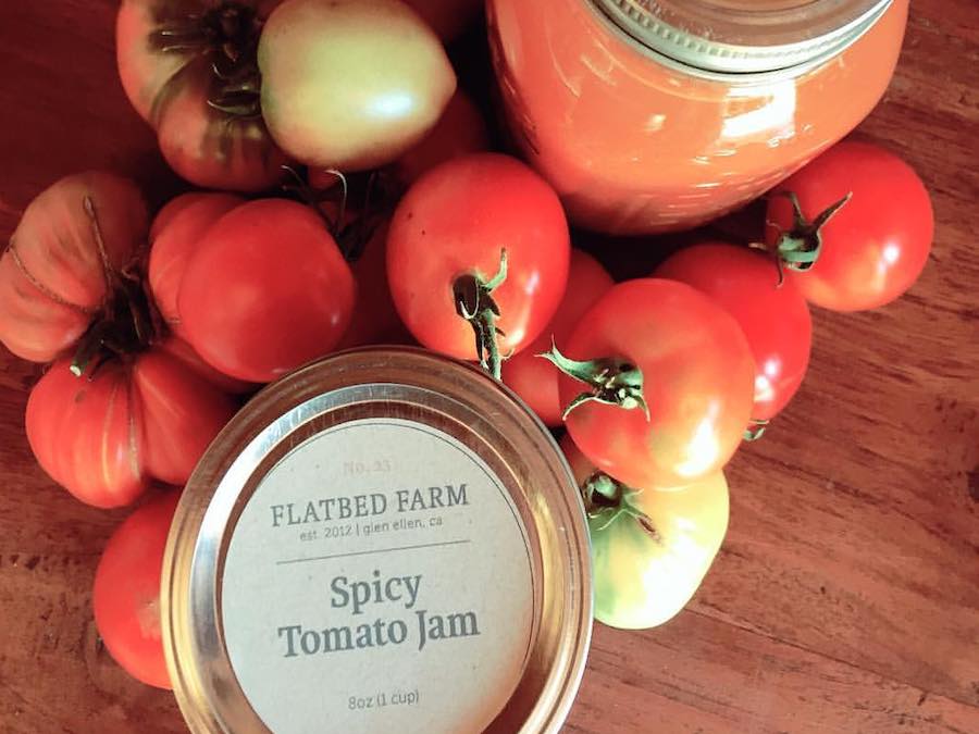 Tomatoes and tomato products from Flatbed Farm in Glen Ellen, California