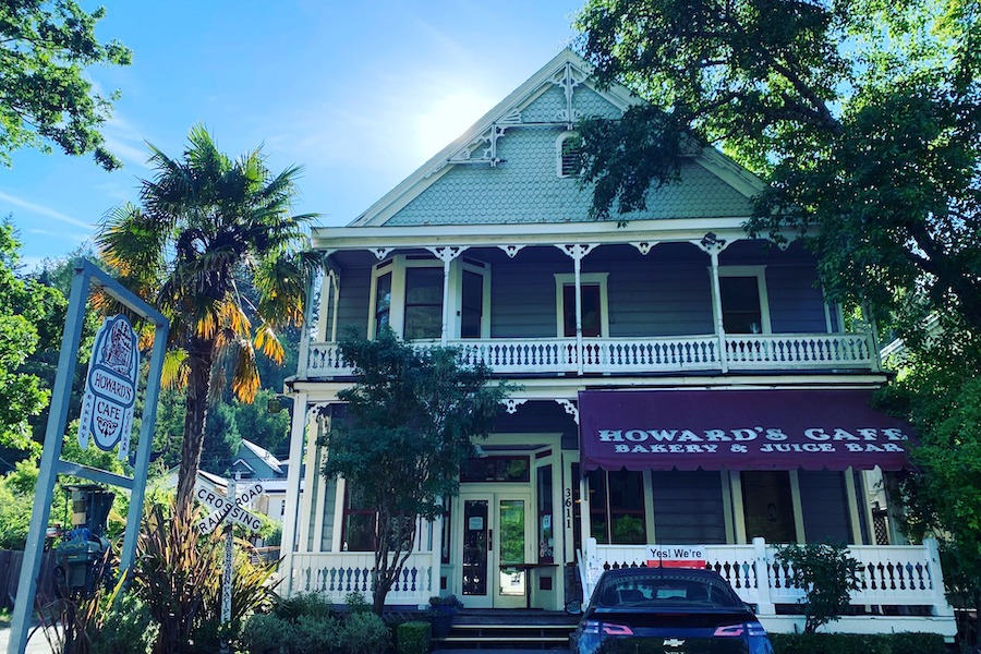 Victorian-style exterior of Howard Station Cafe in Occidental