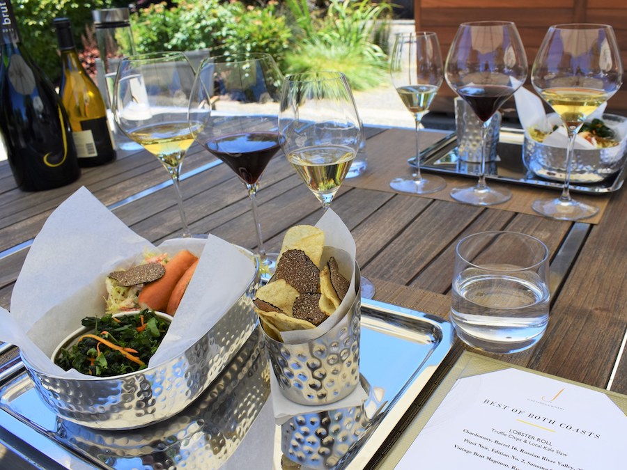 Food and wine pairing at J Vineyards & Winery in Healdsburg