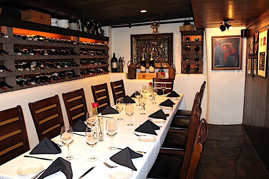 Wine Room inside the Swiss Hotel Bar & Restaurant in Sonoma 