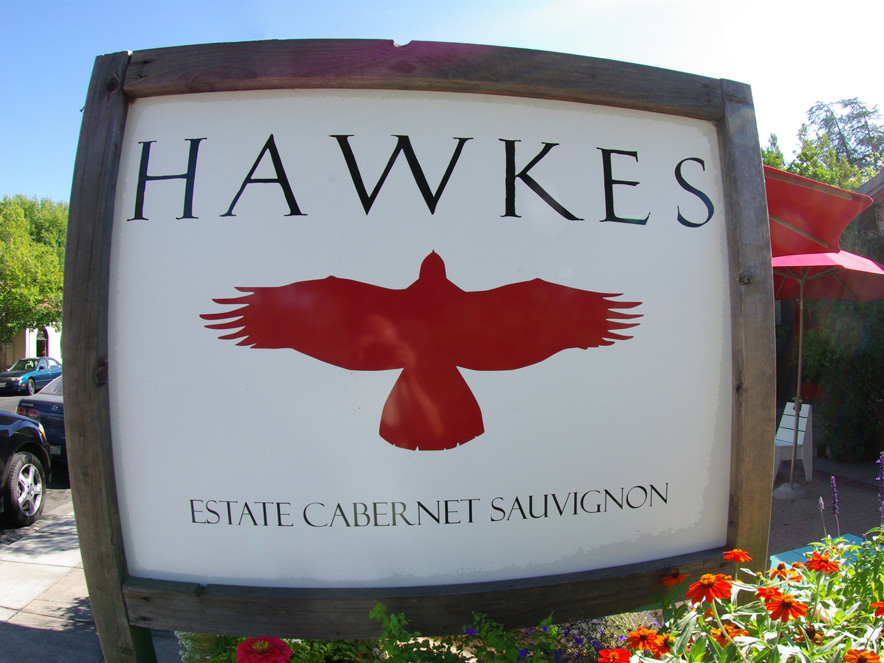 Hawkes Tasting Room sign in Sonoma County