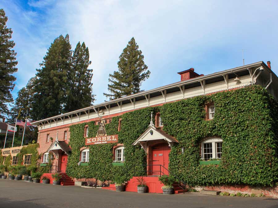 The ivy-covered historic winery in Sonoma County