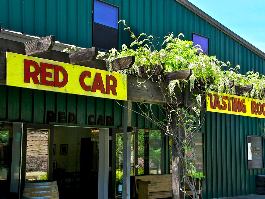 exterior of Red Car winery tasting room in Sonoma County