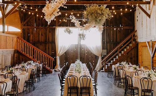 olympia's valley barn with table settings