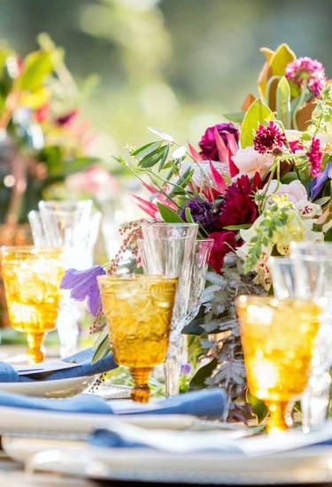 wedding table with flowers in Sonoma