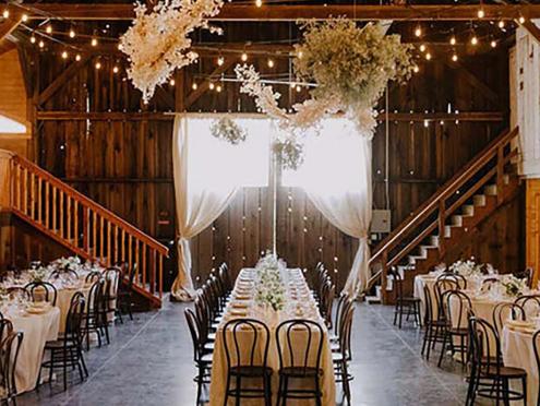 olympia's valley barn with table settings