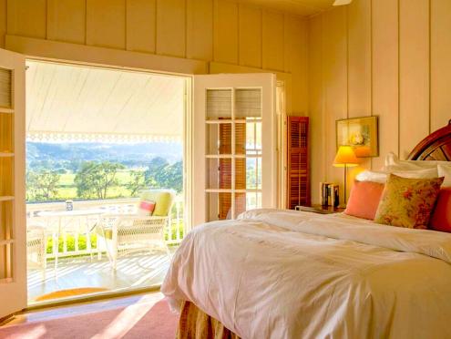 Guest room with a view at Beltane Ranch in Glen Ellen